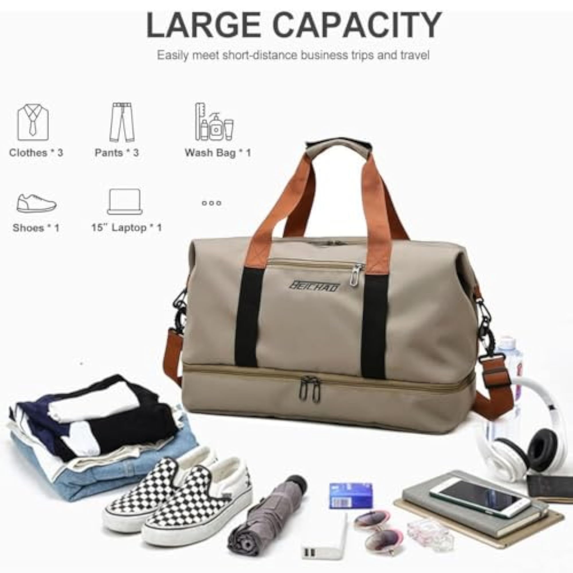 Duffle Cum Tote Bag Weekender/Overnight Bags